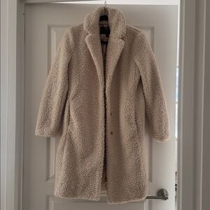 J. Crew Women's White Teddy Sherpa Topcoat